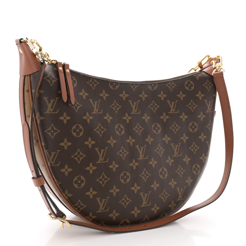 Reverse Monogram Loop Hobo 1:1 Replica Canvas Shoulder Bag with Gold Hardware - Image 8