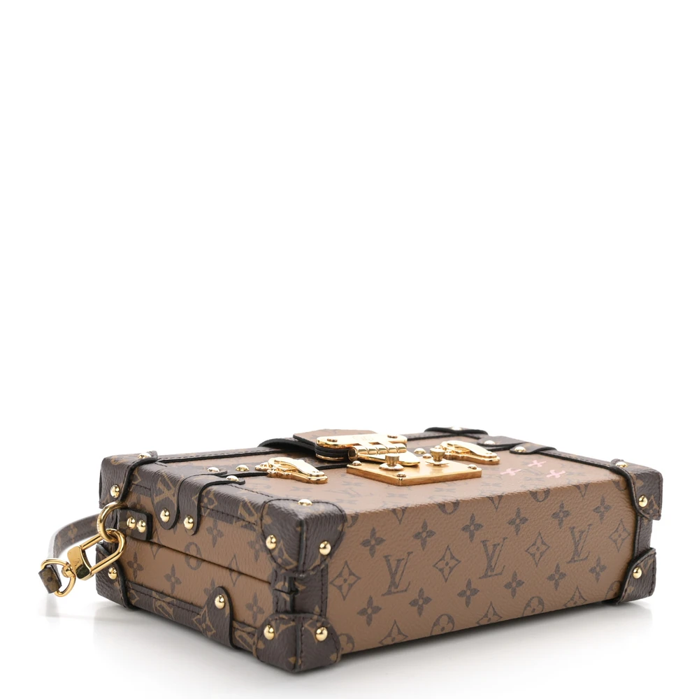 Petite Malle Super Clone Reverse Monogram Canvas Gold Hardware CrossBody HandBag - Image 7