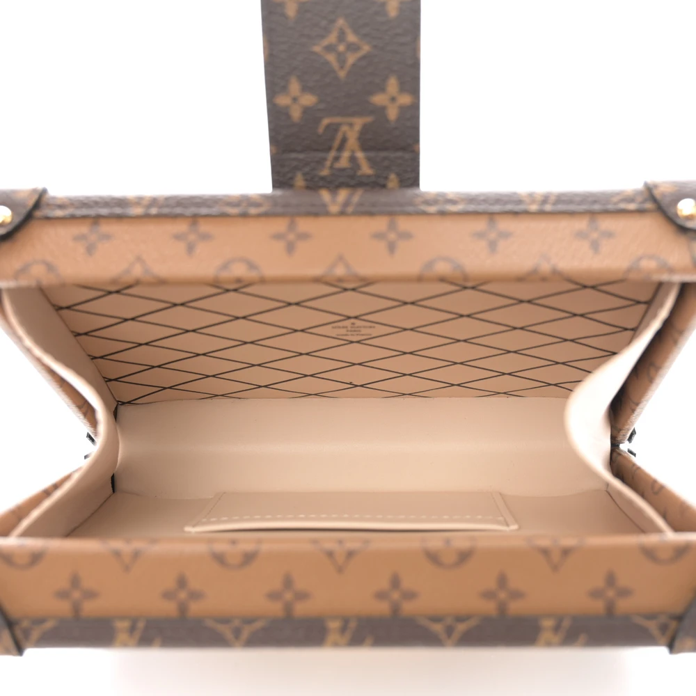 Petite Malle Super Clone Reverse Monogram Canvas Gold Hardware CrossBody HandBag - Image 5