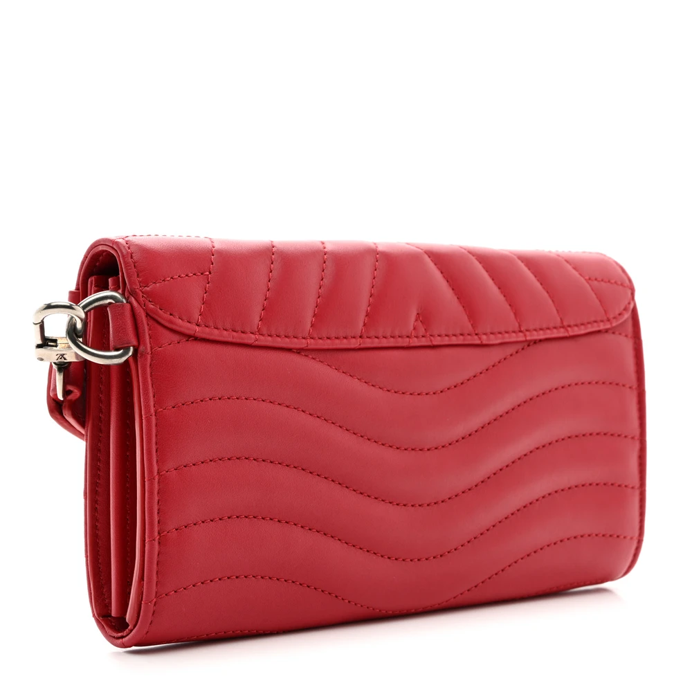 Rouge Calfskin1:1 Replica Wallet with Silver Hardware CrossBody ShoulderBag - Image 5