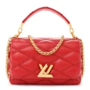GO-14 MM Super Clone Lambskin Malletage Leather Top Handle with Gold Hardware
