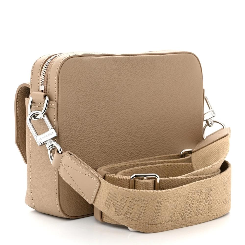Fastline Messenger Super Clone Sable Beige Calfskin Aerogram Leather Silver Hardware Messenger Bag - Image 7