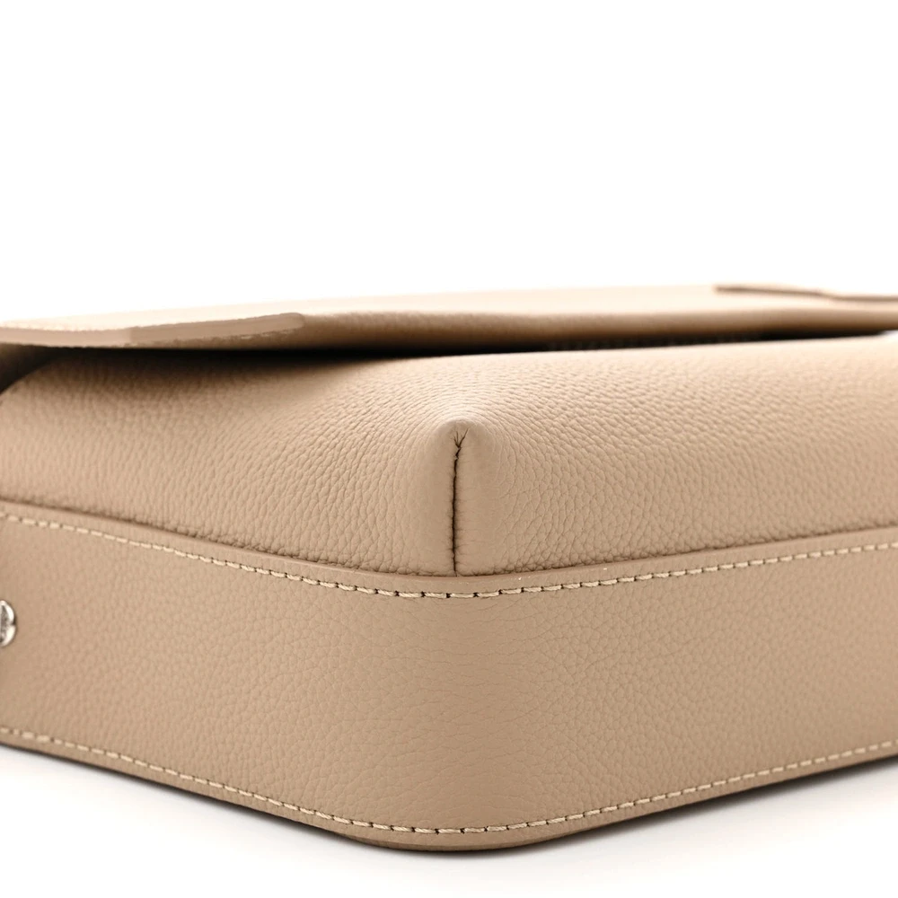 Fastline Messenger Super Clone Sable Beige Calfskin Aerogram Leather Silver Hardware Messenger Bag - Image 2