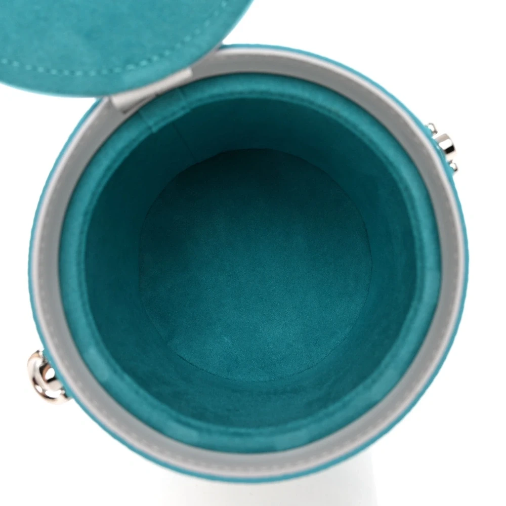 Monogram Paint Can 1:1 Replica Turquoise Canvas Silver Hardware HandBag - Image 4