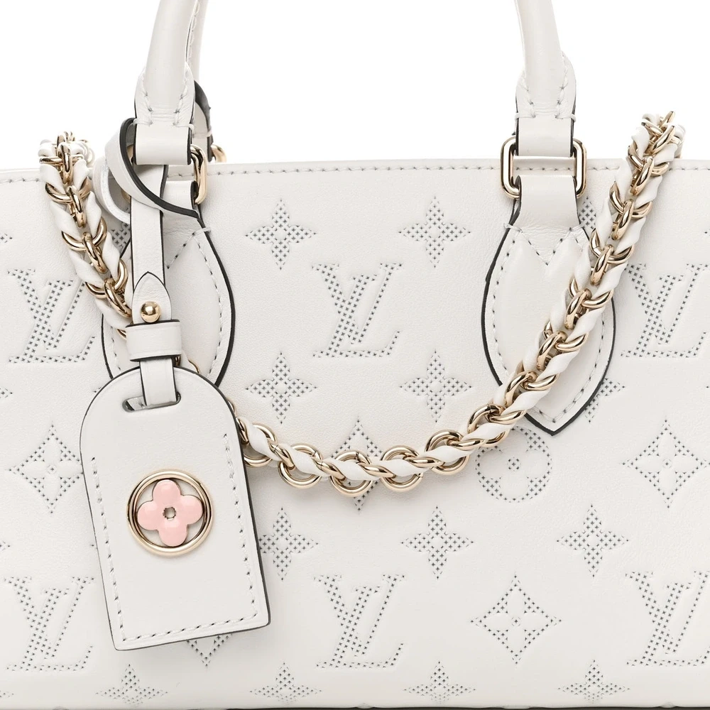 OnTheGo East West Super Clone White Embossed Monogram Calfskin Leather Gold Hardware Shoulder Handbag - Image 6