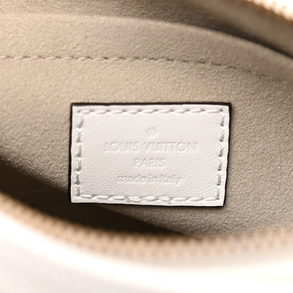 OnTheGo East West Super Clone White Embossed Monogram Calfskin Leather Gold Hardware Shoulder Handbag - Image 4