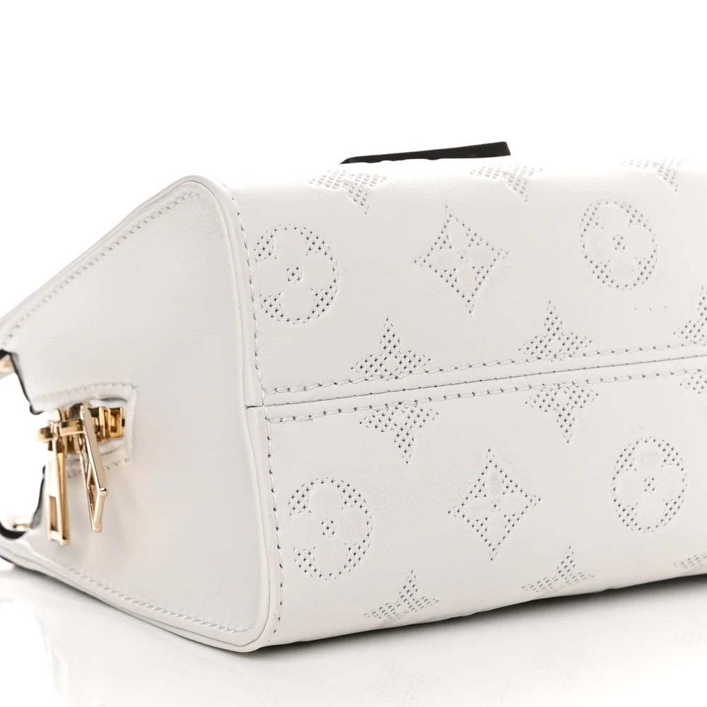 OnTheGo East West Super Clone White Embossed Monogram Calfskin Leather Gold Hardware Shoulder Handbag - Image 3