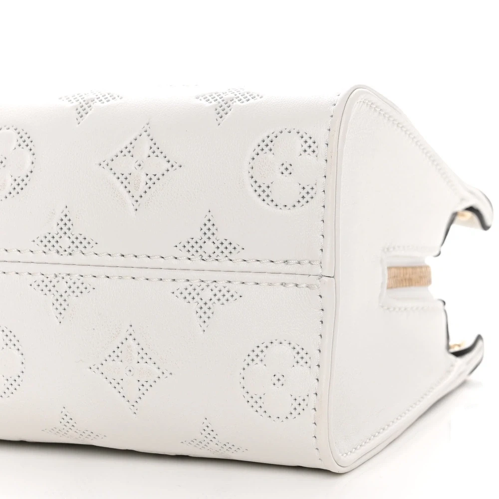 OnTheGo East West Super Clone White Embossed Monogram Calfskin Leather Gold Hardware Shoulder Handbag - Image 2