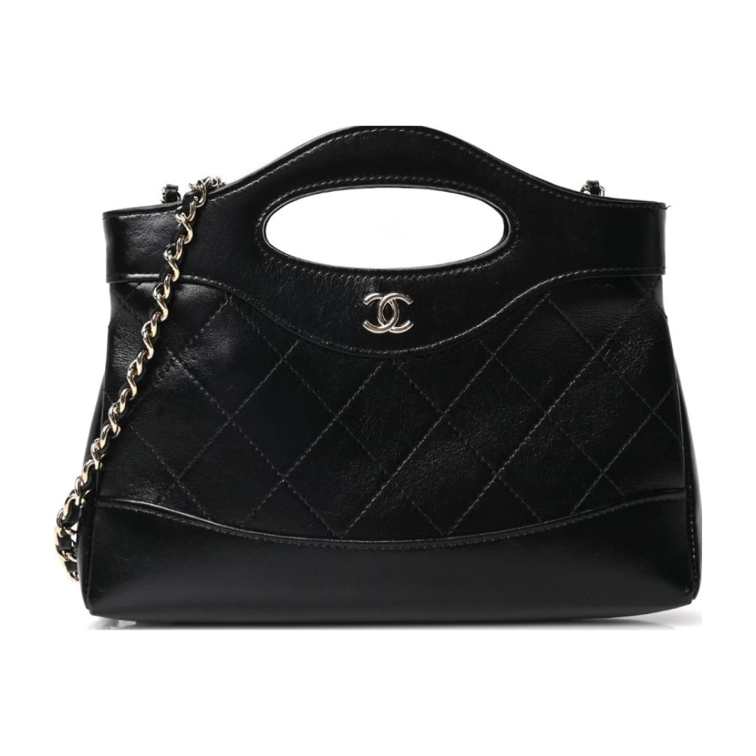 Chanel-31-Nano-Shopping-Bag-Replica-Black-Quilted-Calfskin-Silver-Hardware-1-1-Mirror-Quality