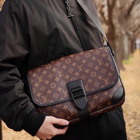 Super Clone Lou!S Vuiton Monogram Macassar Archy Messenger Unisex Bag - Image 3