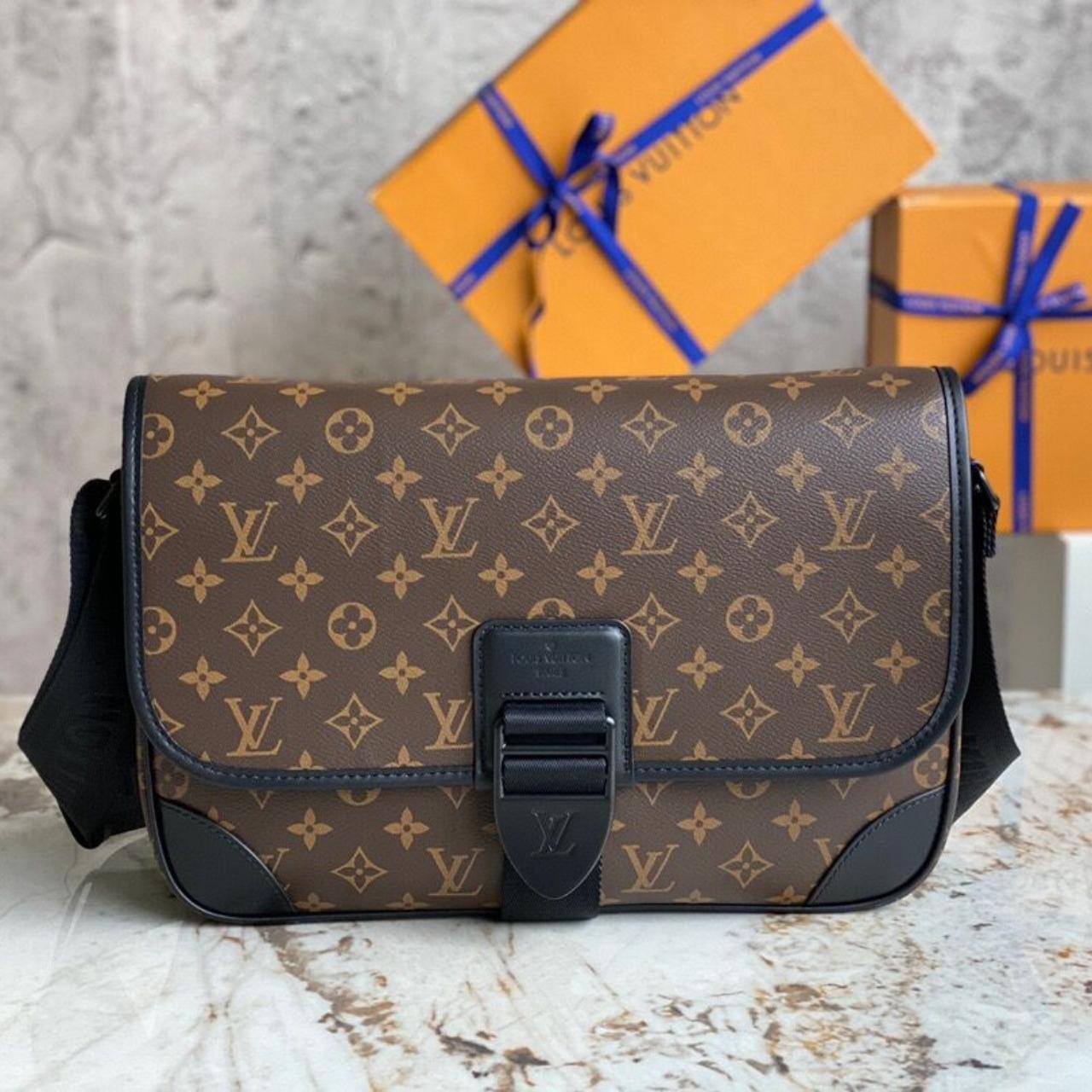 Super Clone Lou!S Vuiton Monogram Macassar Archy Messenger Unisex Bag - Image 4