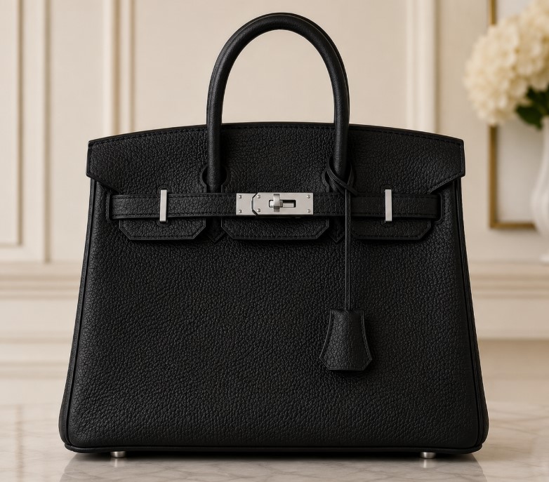Replica Birkin Togo Leather Noir Fully Handmade Bag