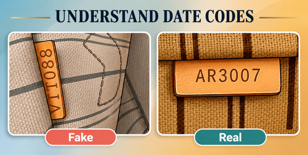 louis vuitton date code location real vs fake