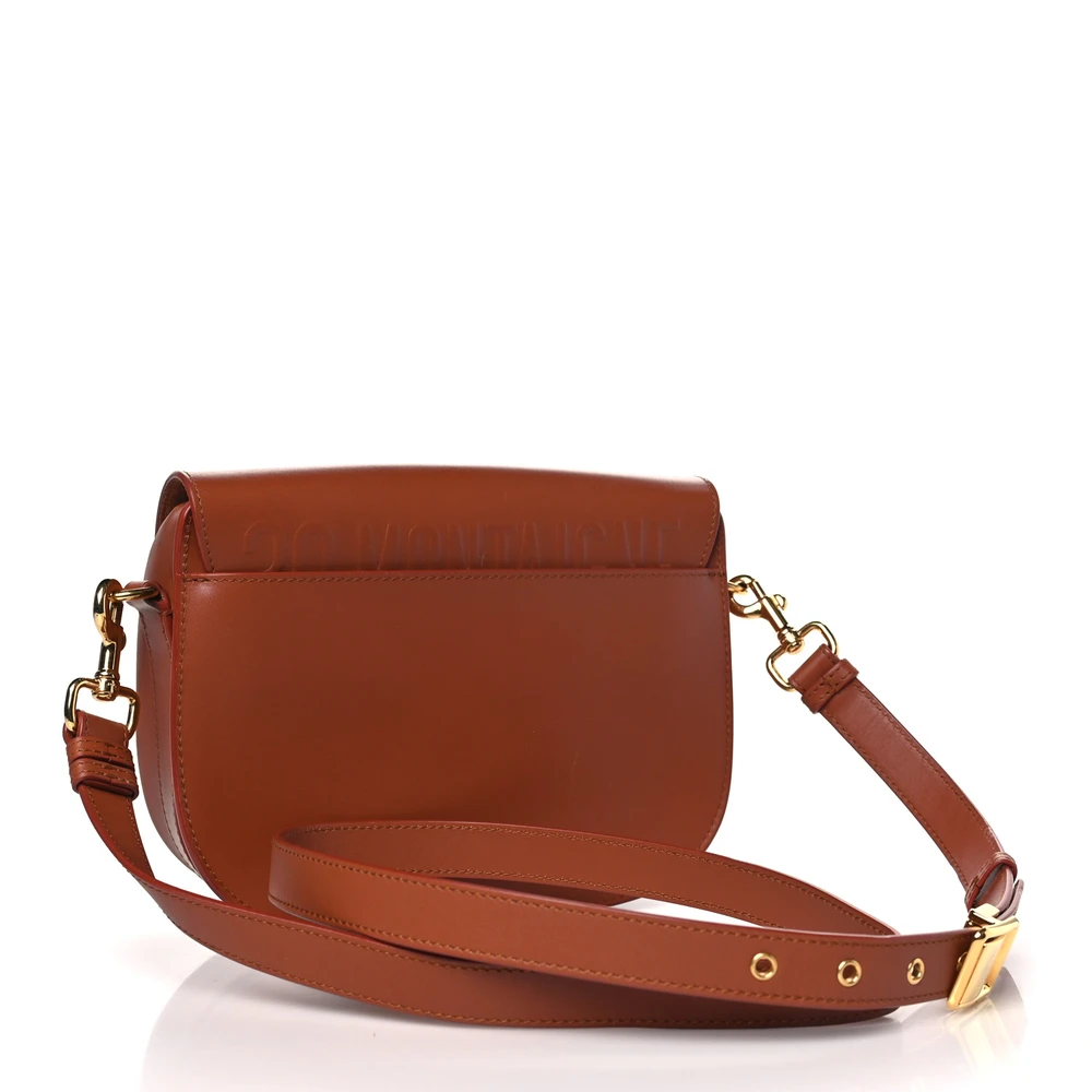 Back view of the camel box calfskin Medium Bobby Flap Bag