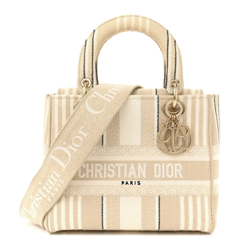 Medium Lady D-Lite Beige Canvas – Premium Quality Tote Bag