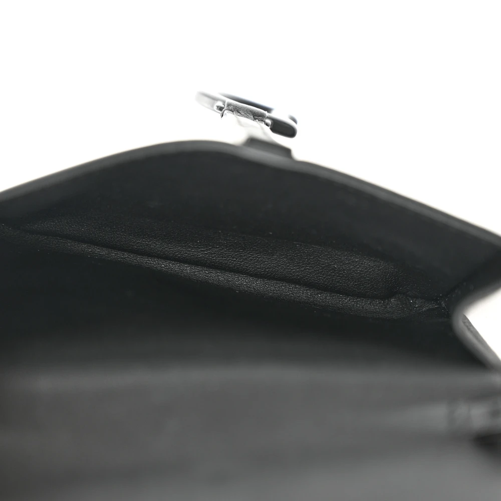 Nano Saddle Chain Pouch Black Ultra Matte Calfskin – Super Clone Chain Bag - Image 3
