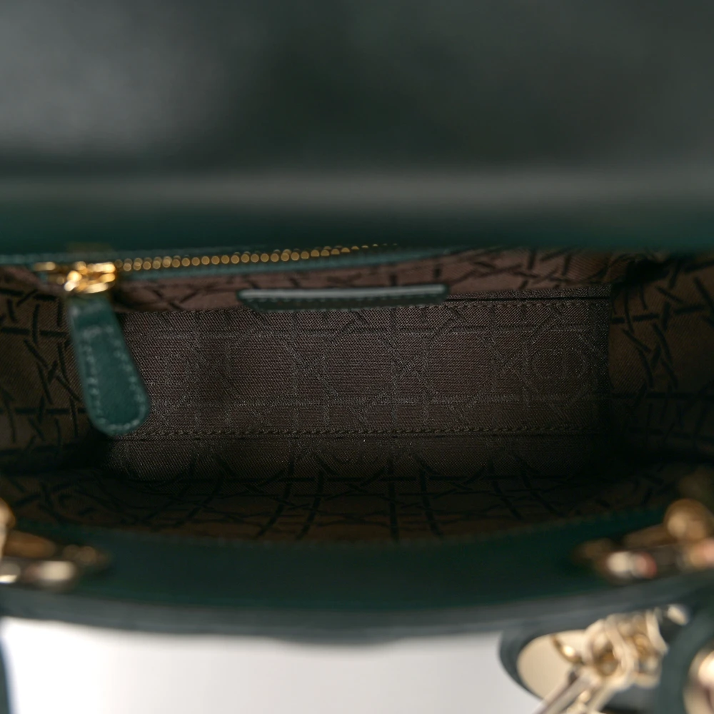D!0r Dark Green Cannage Leather Mini Lady Bag – Mirror Quality - Image 4