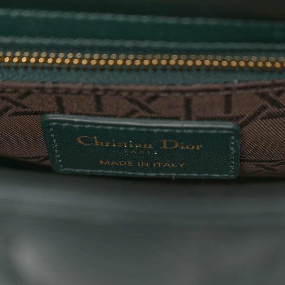 D!0r Dark Green Cannage Leather Mini Lady Bag – Mirror Quality - Image 3