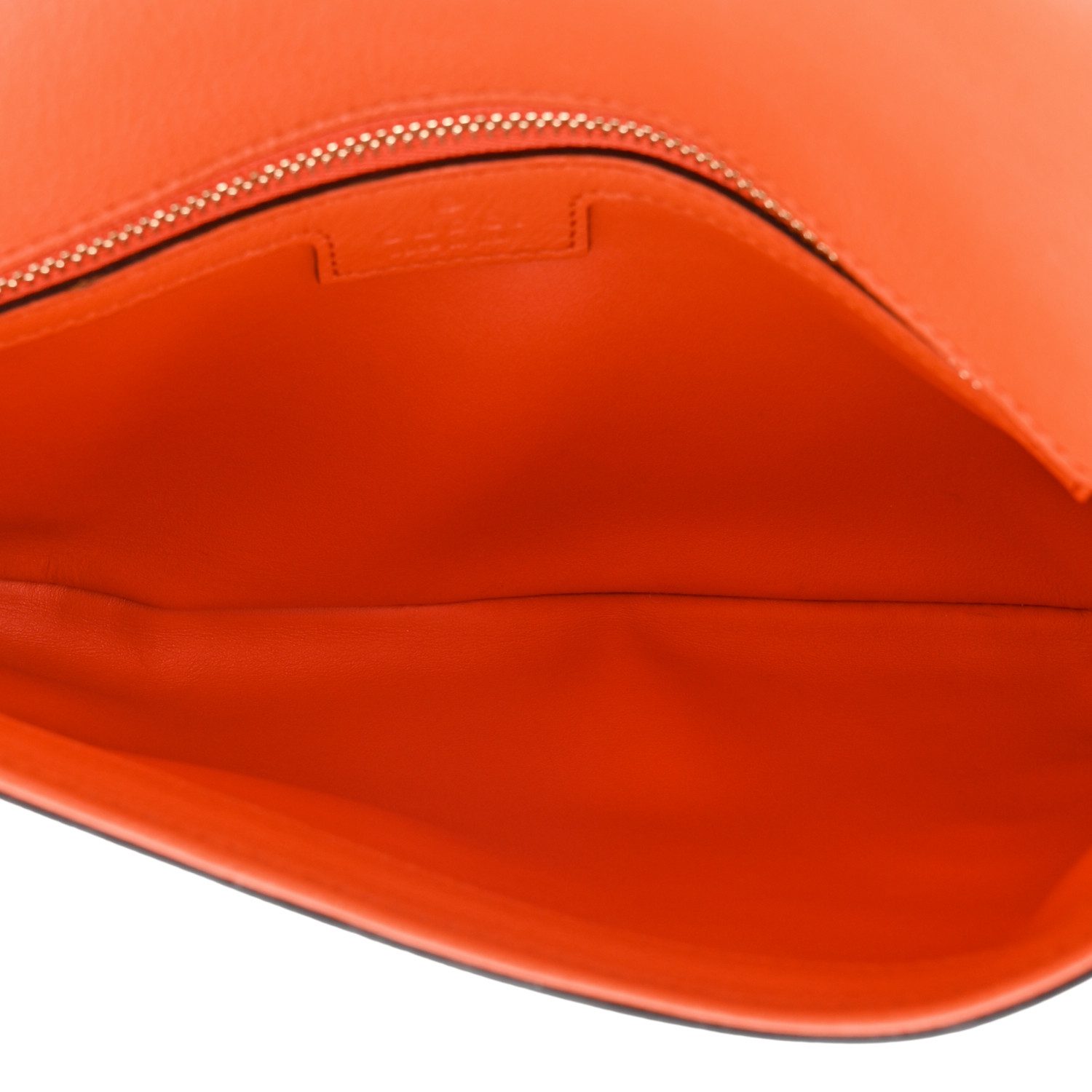 Interior view of the Roxy Calfskin Blondie Chain Shoulder Flap Bag with leather lining and organized compartments