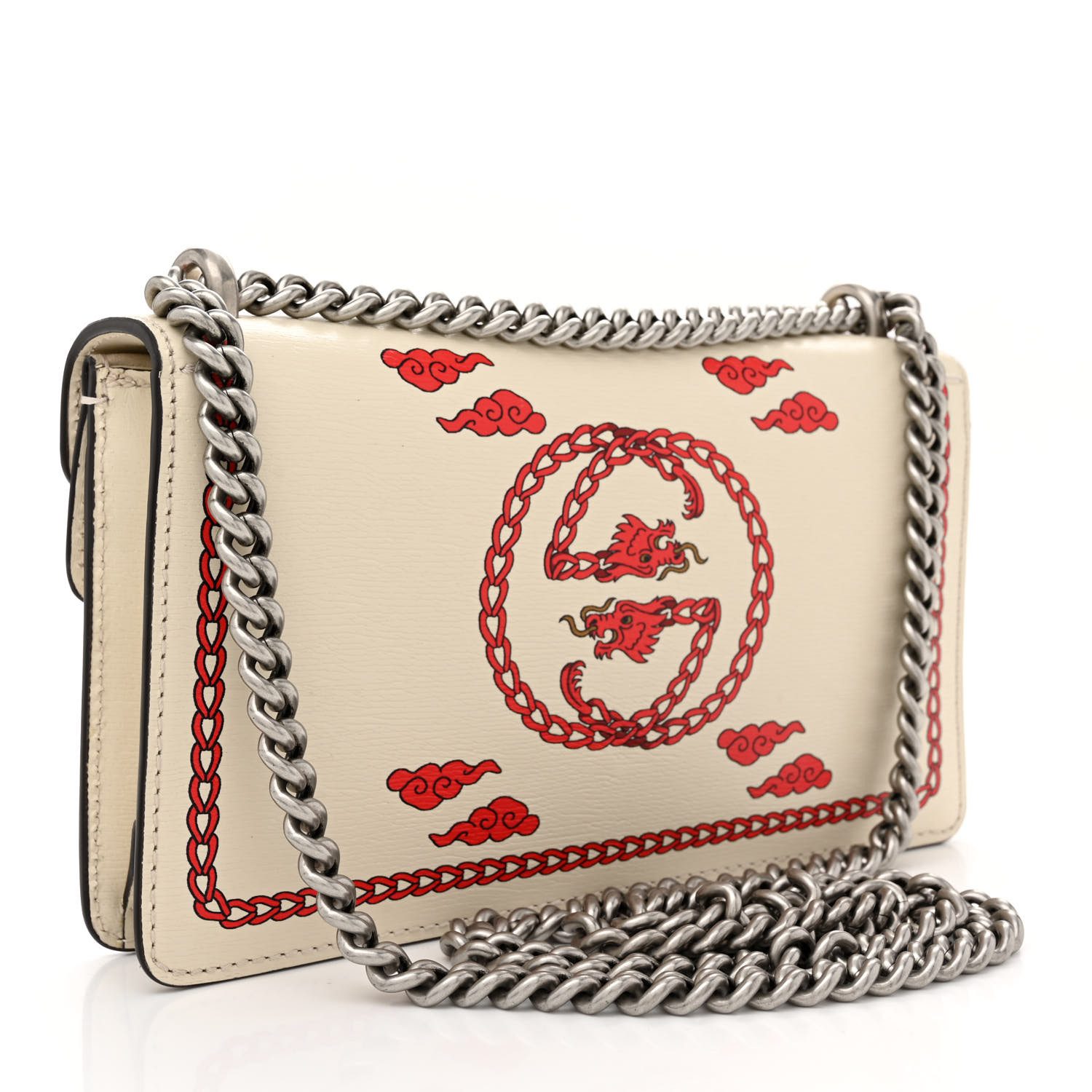 Back view of the textured calfskin Lunar New Year Small Dionysus Shoulder Bag