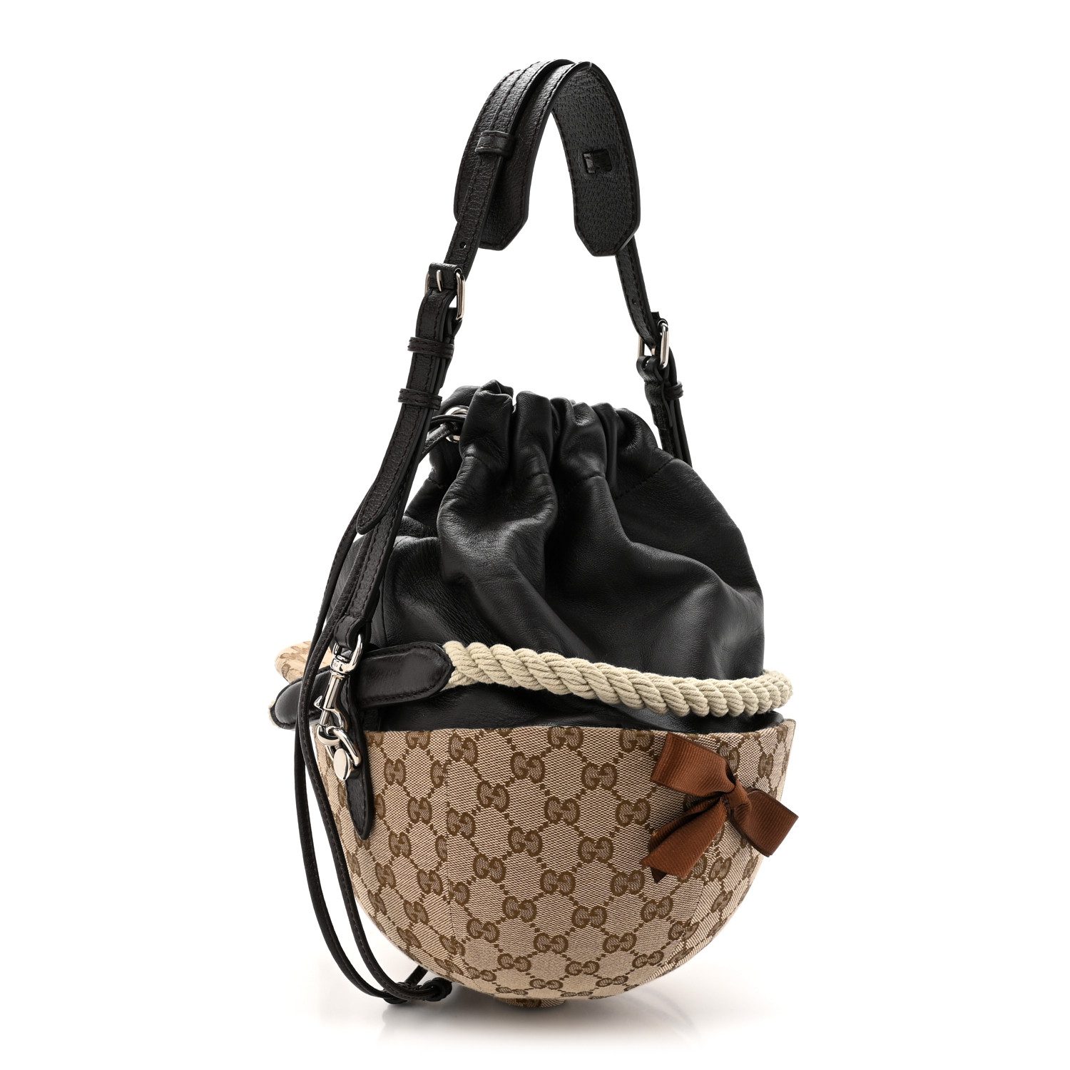 GG Monogram Calfskin Equestrian Bucket Bag – 1:1 Replica Handbag - Image 3