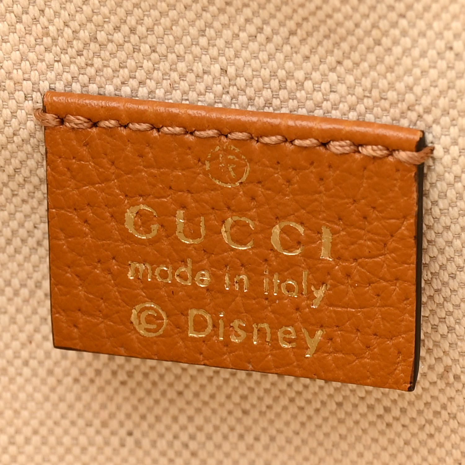 logo of superclone Gucc! x Disney bucket bag
