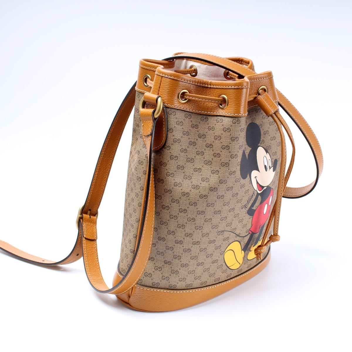 Gucc!x Disney Mini Vintage GG Supreme Monogram Bucket Bag – Mirror Quality Handbag - Image 3