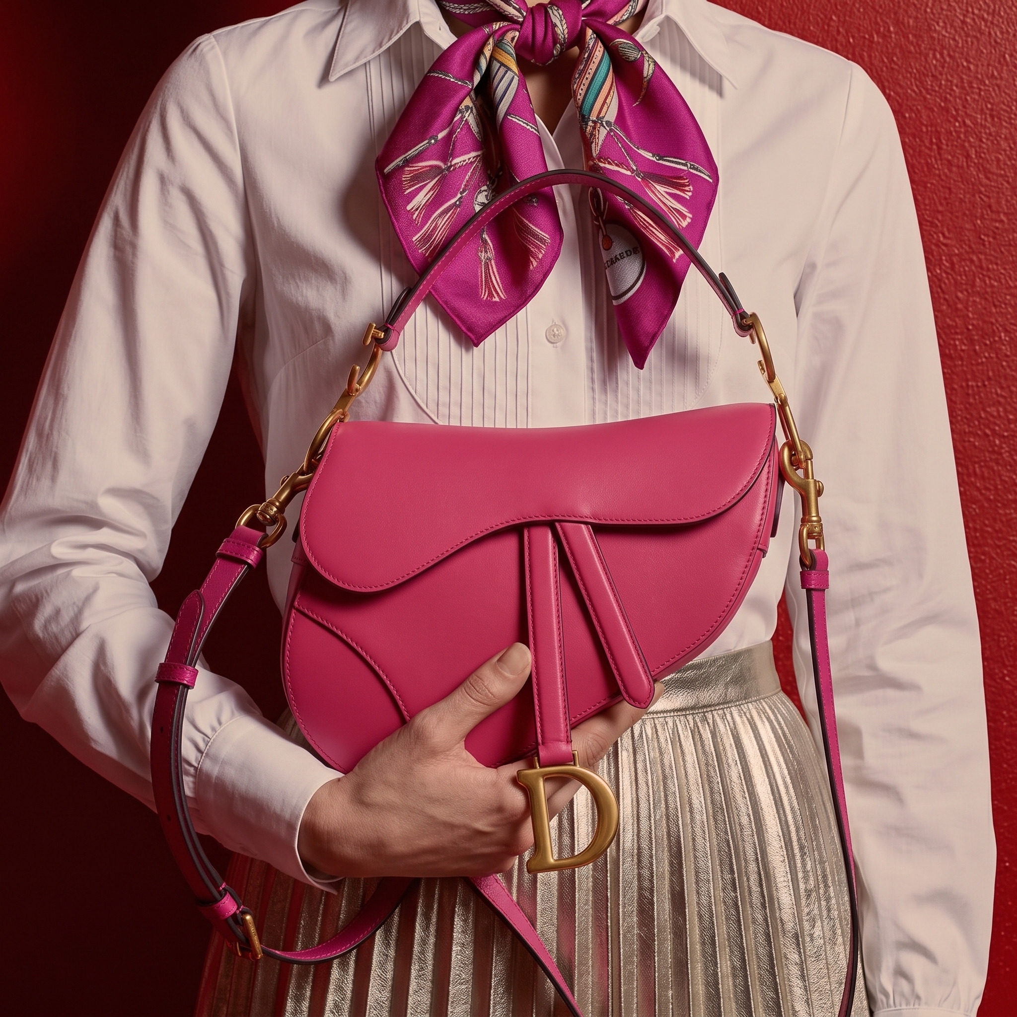Saddle Bag Ultra Smooth Fuchsia Calfskin – High-End Replica Bag